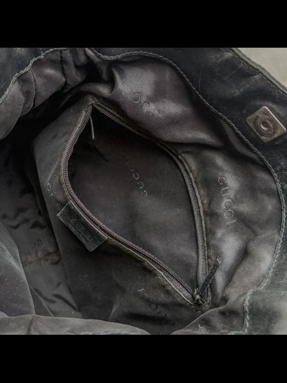 Gucci Black Monogram Shoulder Bag
